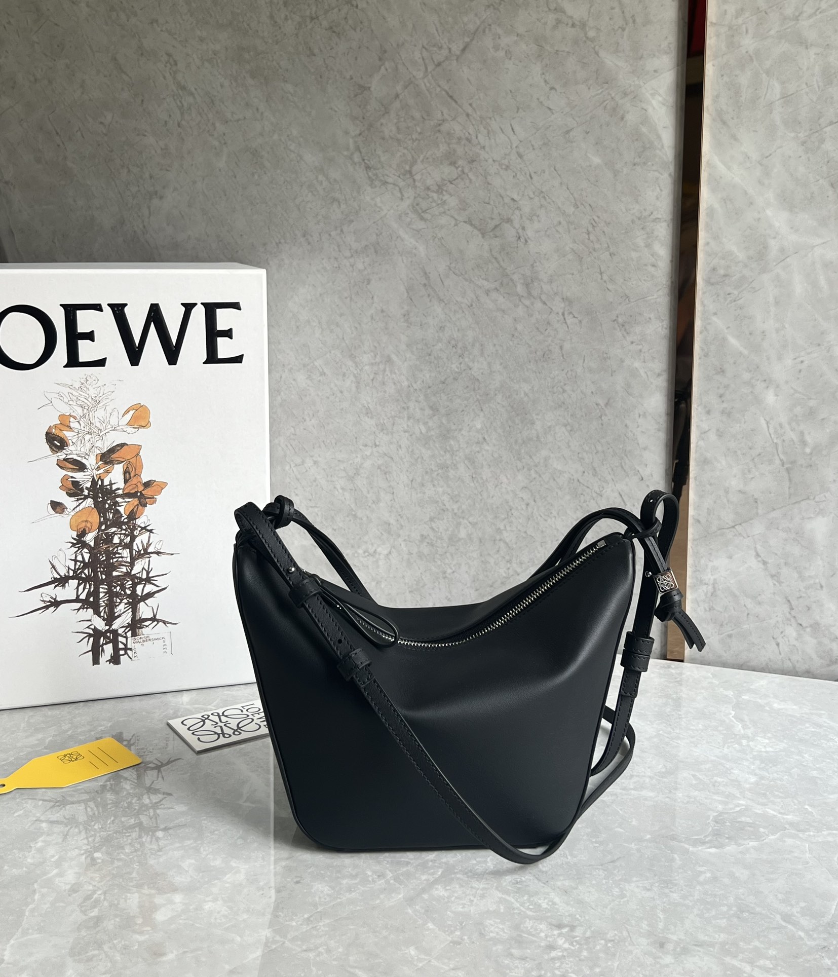 Loewe Mini Hammock Hobo Bag in Classic Calfskin Black